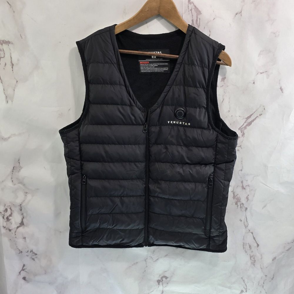 Venustas Vest Mens Medium Black Heated Puffer Insulated Warming Outdoor